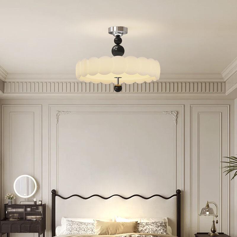 Retro French Cream Chandelier for Bedroom & Study - Creative Designer Full Spectrum Ceiling Light