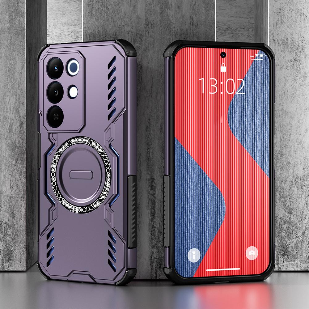 KEYSION Hollow Heat Dissipation Case for Realme C85 5G Silicone+PC Magnetic Cooling Shockproof Phone Cover for OPPO Realme C85