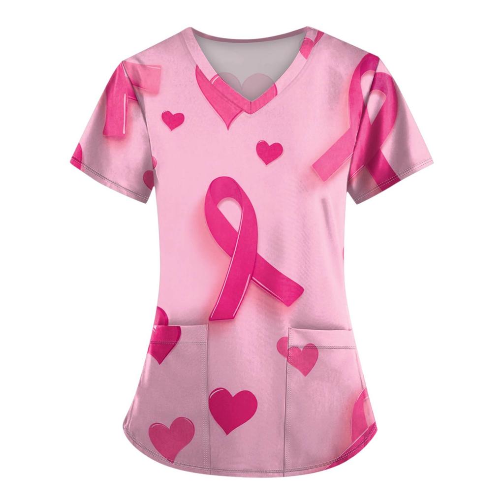Moda para Mujer Monos de Manga Corta con Cuello en V con Bolsillos Tops Estampados Ropa