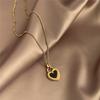 French Style Elegant Natural Pearl Heart Shape Women's All-Match Niche Light Luxury Snake Chain Sweater Chain Real Gold Plating