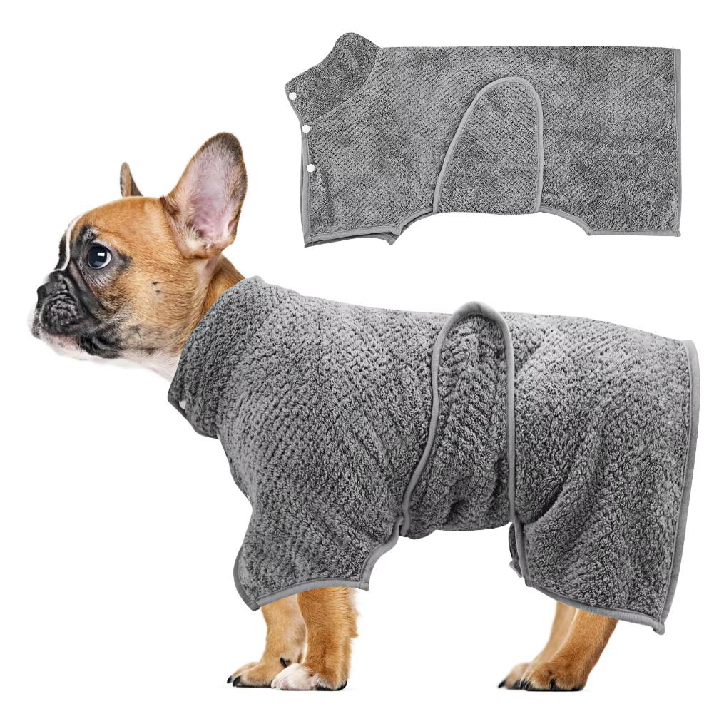 Dog Drying Coats,Super Soft Pet Dog Bathrobe Towel for Small Medium Large Dogs Dressing Gown Adjustable Microfiber Dog Hair
