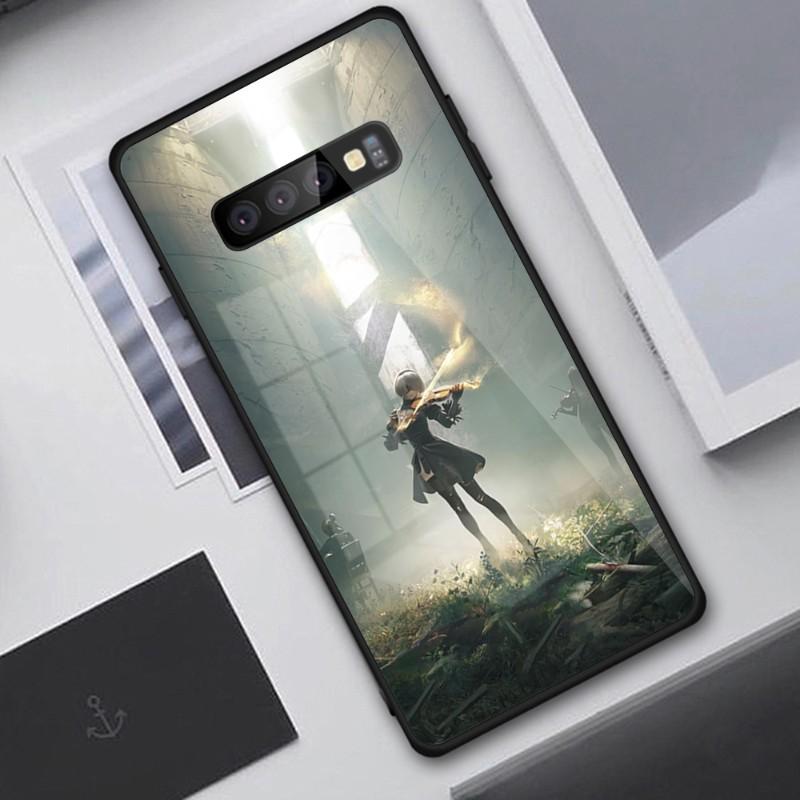 Cute Girl Nier Automata Phone Case For Samung A32 A51 A52 NOTE 10 20 S10 S20 S21 S22 Pro Ultra Black PC Glass Phone Cover