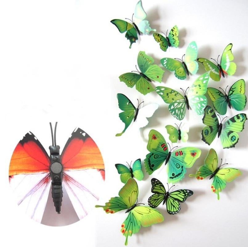 12pcs/Set Colorful 3D Butterflies Wall Sticker Beautiful Butterfly Sticker with Magnet for Kid Room Wall Decals Home Decoration