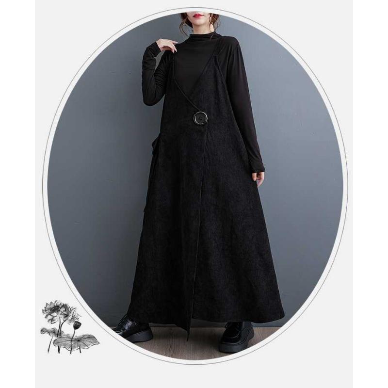 New Plus Size Design Crafted Straps Adjustable Loose Dresses