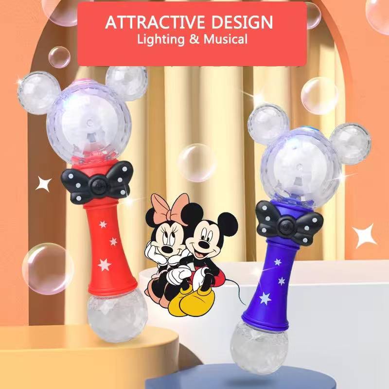 Yiran Toy Unisex Kids Minnie Bubble Machine Rechargeable Playthings For Boys And Girls Featuring Lighting Electric Musical Wand Toys