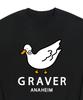 GRAVER [Unisex] White Duck Smile Sweatshirt_Black
