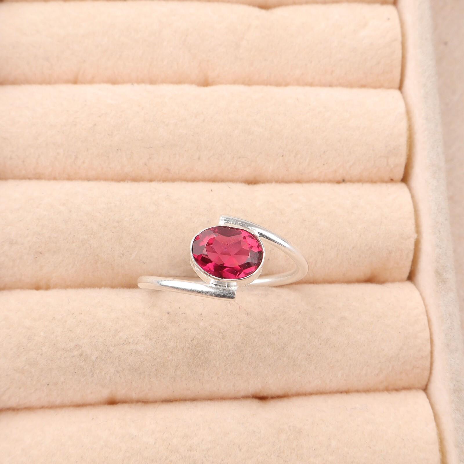 

Natural Pink Rubellite Gemstone 925 Sterling Silver Jewelry Handmade Women Ring RR-31-4 13