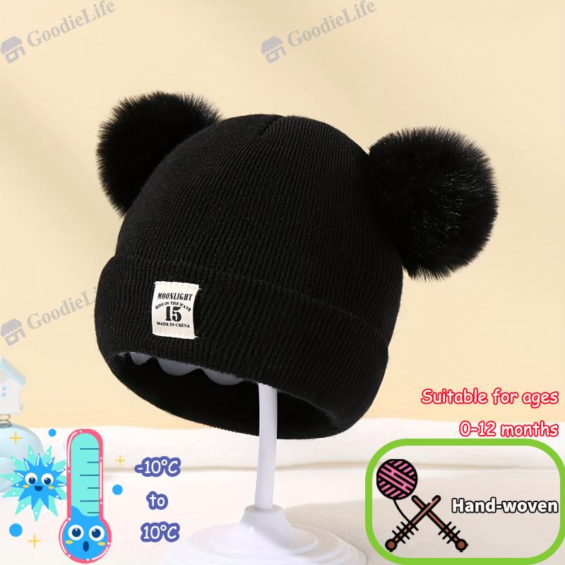 Winter Baby Hat 0-12 Months Newborn Double Layer Warm Infant Cap for Boys Girls Autumn Winter