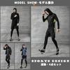 Ademe Running Compression Sports Long and Tights Men's 4-Piece Set Hoodie, Sleeves, Shorts,