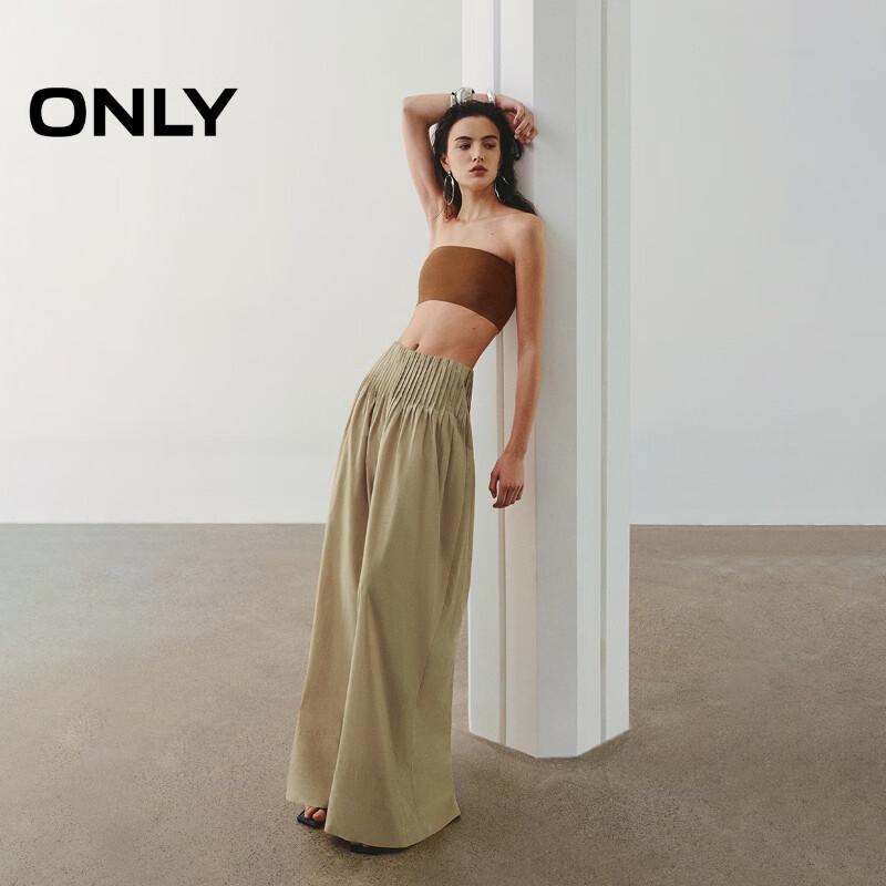 ONLY Women's Pleated Wide-Leg Trousers