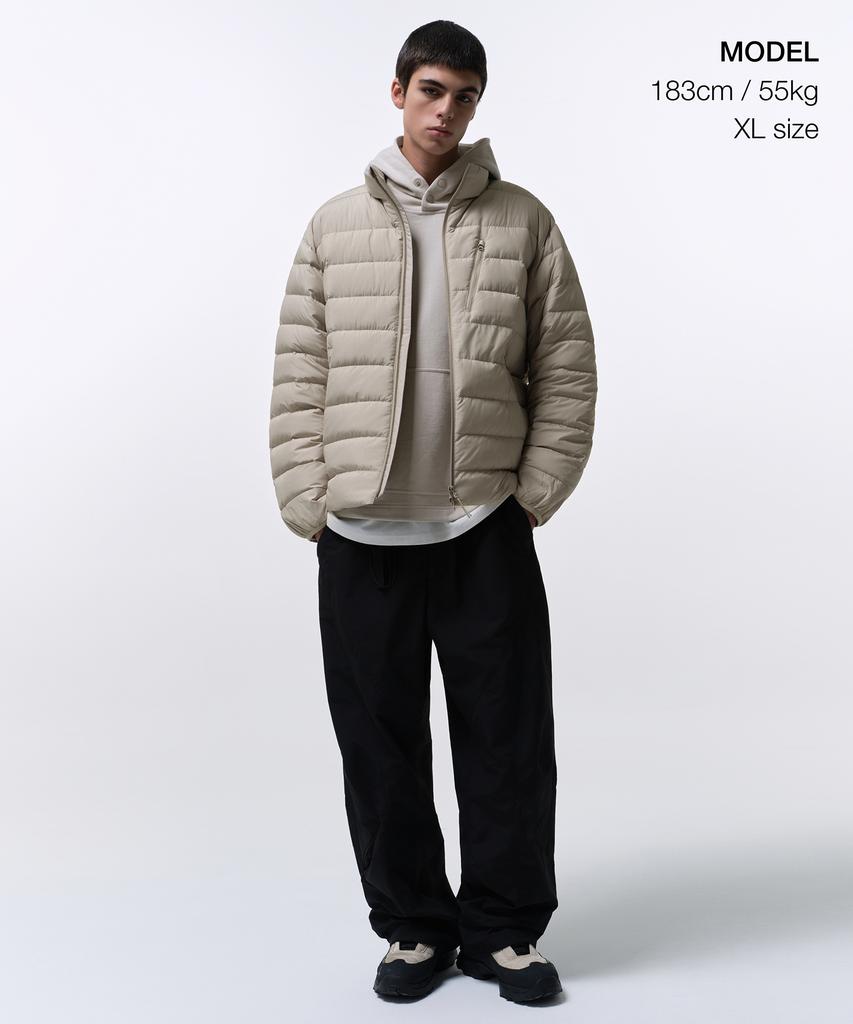 Musinsa Standard [City Leisure] High-Neck Light Down Jacket [Dusty Beige]