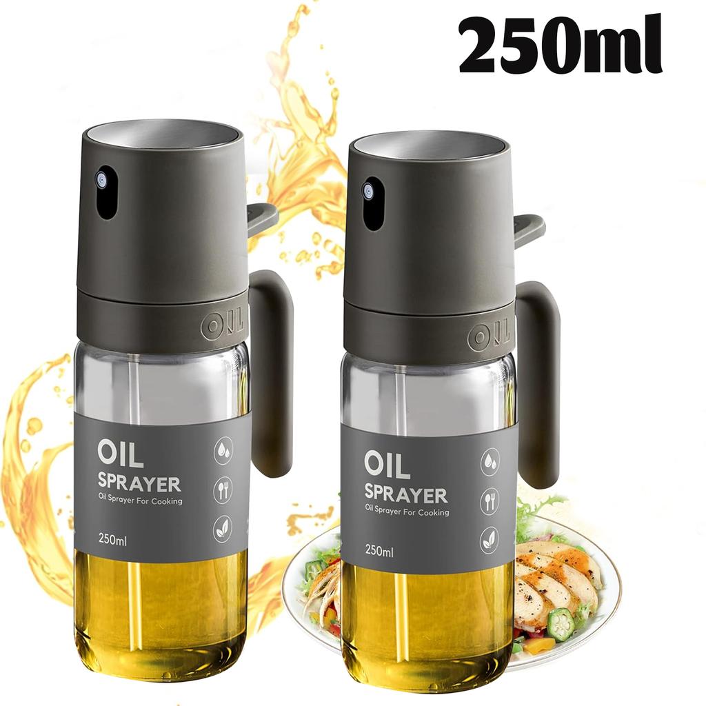 250ml 2in1 Glass Oil Sprayer Bottle for Cooking Oil Dispensers BBQ Olive Oil Sprayer Jar Mister for Air Fryer Baking Kitchen