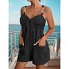 Damen Europäischer Stil Lässig Sommer Rückenfrei Kurz Träger Jumpsuit