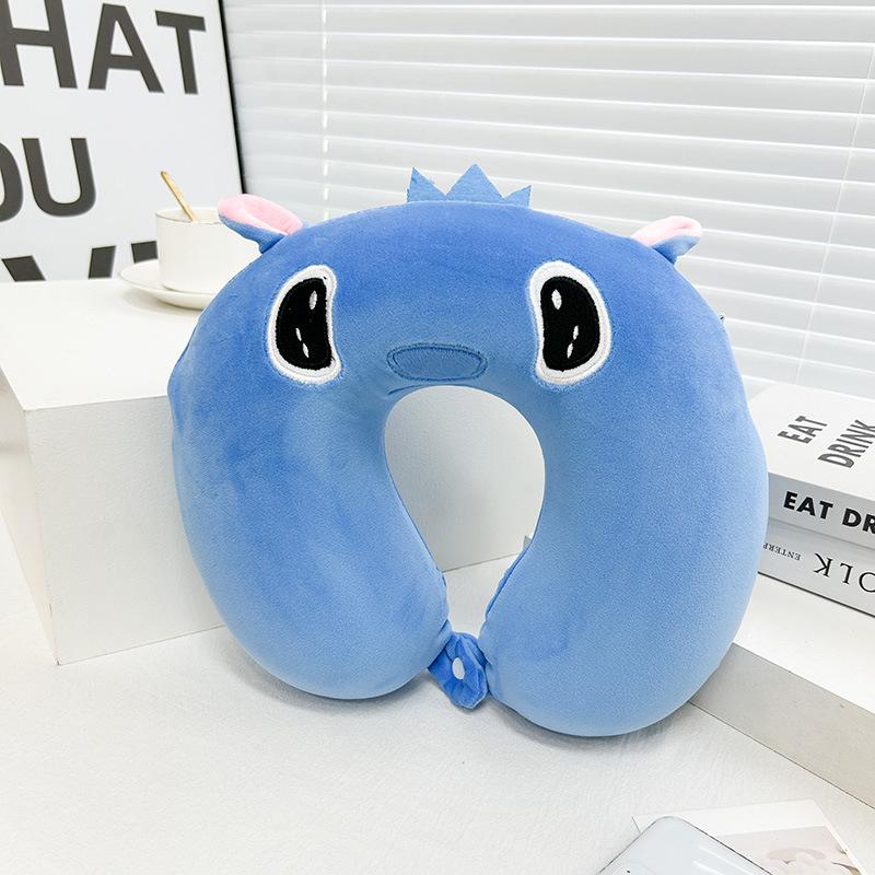 Cartoon Memory Foam U-Shaped Travel Neck Pillow for Airplane, Car & Student Use