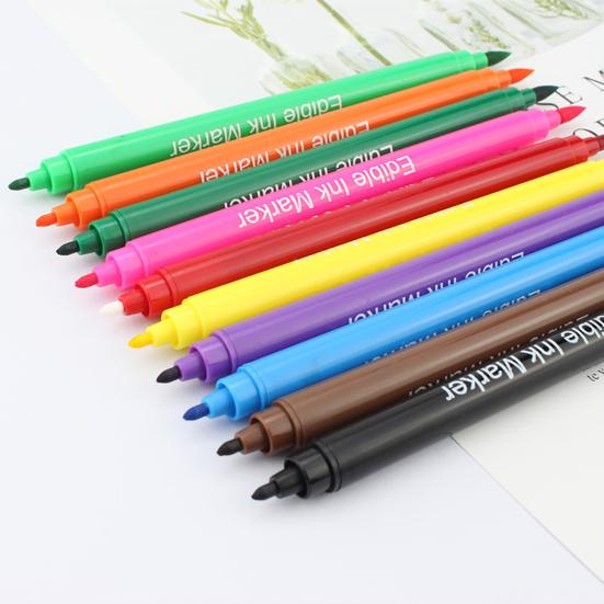 Baking Pen Strong Coloring Ability Health Double Head Design Edible Safety Baked Drawing Fondant Cookies Pigment Pen for Bakery