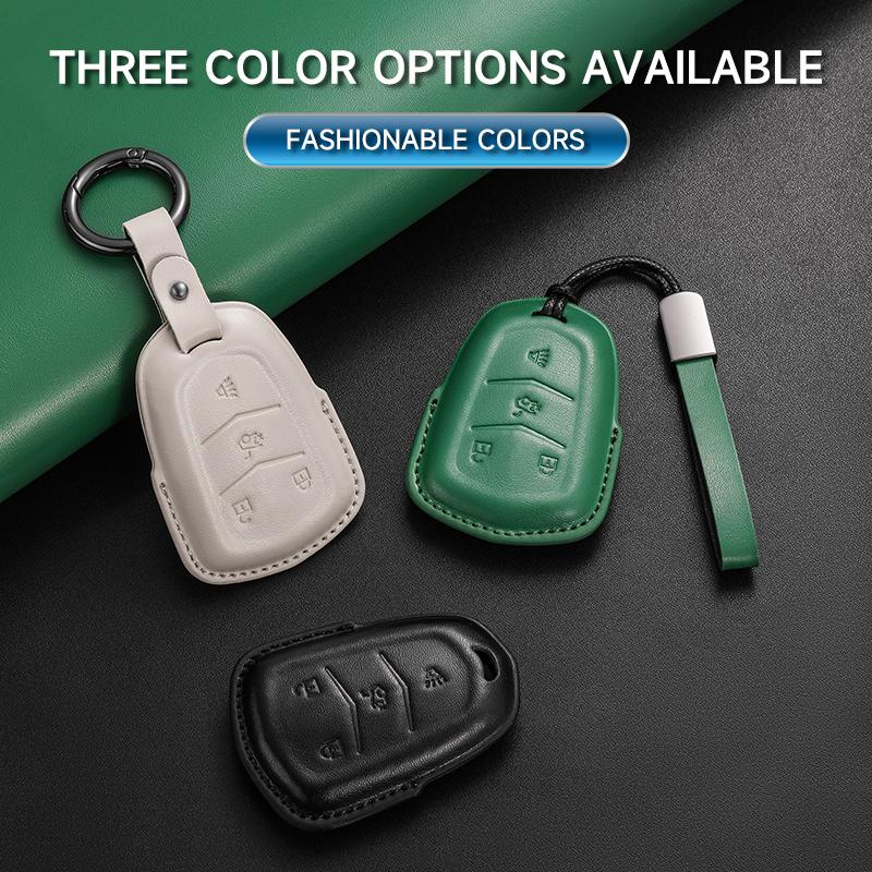 Genuine Leather Car Key Case Cover Key Bag For Cadillac GMC ATS CT6 CTS DTS XT5 Escalade ESV SRX STS XTS Protect Set Accessories