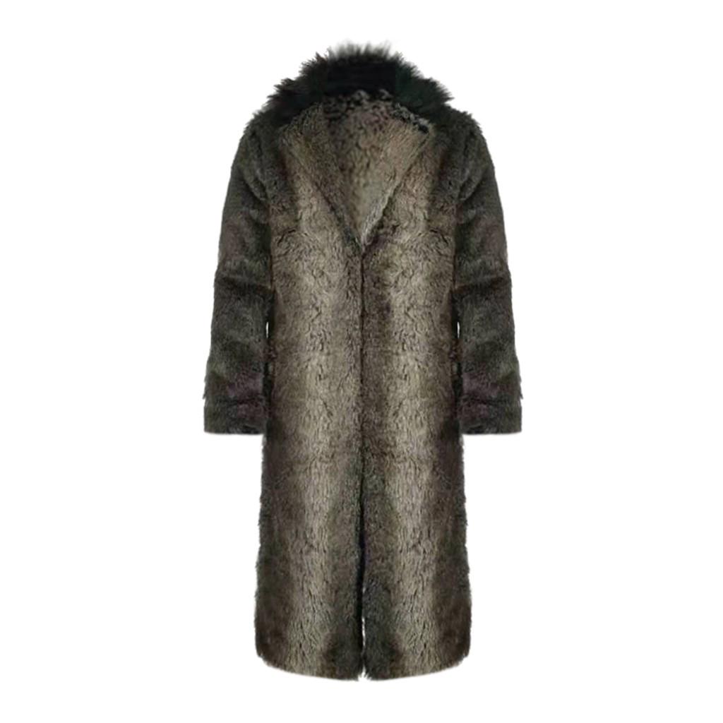 Fashion Mens Warm Thick Coat Jacket Faux Outwear Cardigan Overcoat