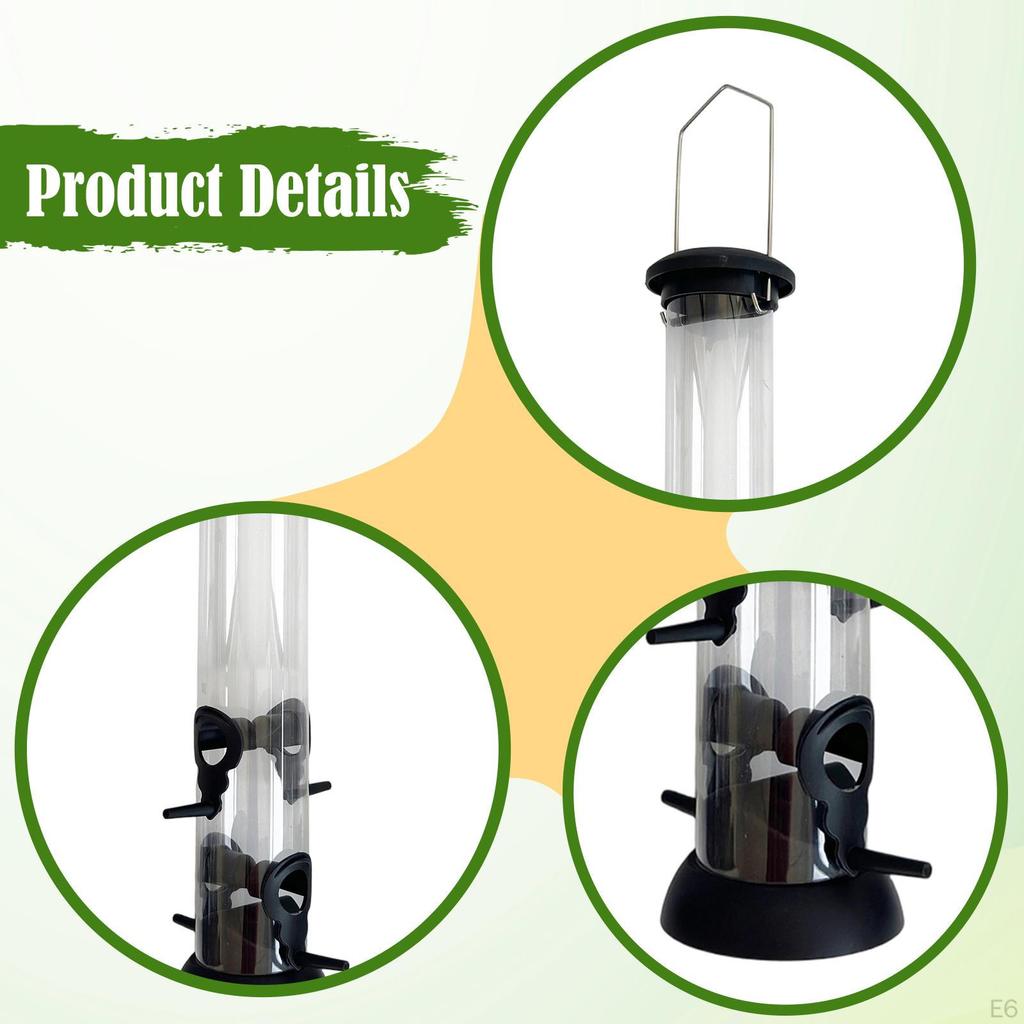 Tube Bird Feeders for Outdoors Hanging Feeding Station with Hanger Birdfeeder Balcony