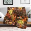 Autumn Pine Cones and Fall Leaves Throw Blanket Warm Flannel Blanket for Couch Chair Bedroom