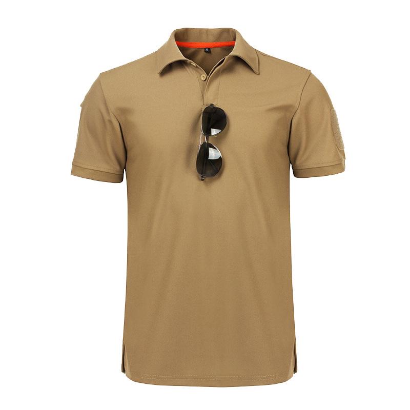 T-shirt Tactique à Séchage Rapide à Col Consul pour Homme, Manches Courtes, Anti-Transpirant, Tissu Élastique pour Usage Extérieur