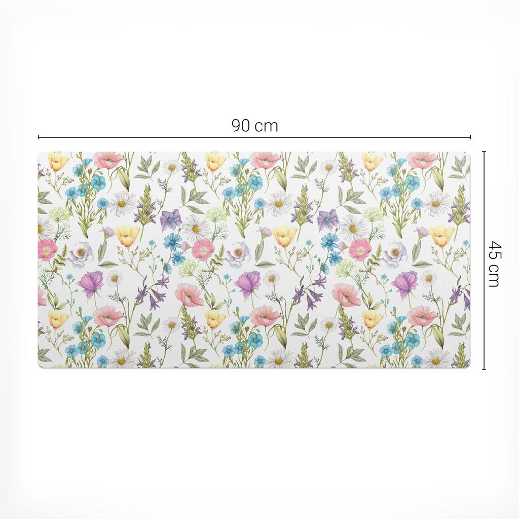 Elegant Decorative Desk Pad with Vintage Floral Pattern 90x45 Cm