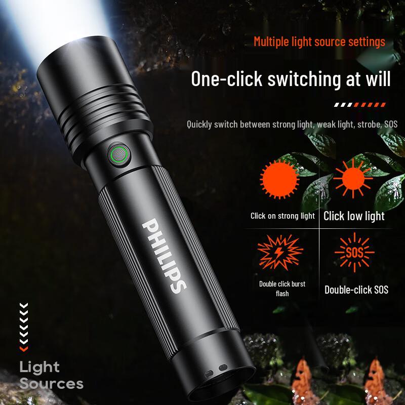 Philips SFL2146 Type-C Rechargeable Zoom Flashlight