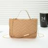 Niche texture embroidered rhombus chain small square bag new buckle single shoulder crossbody women's bag