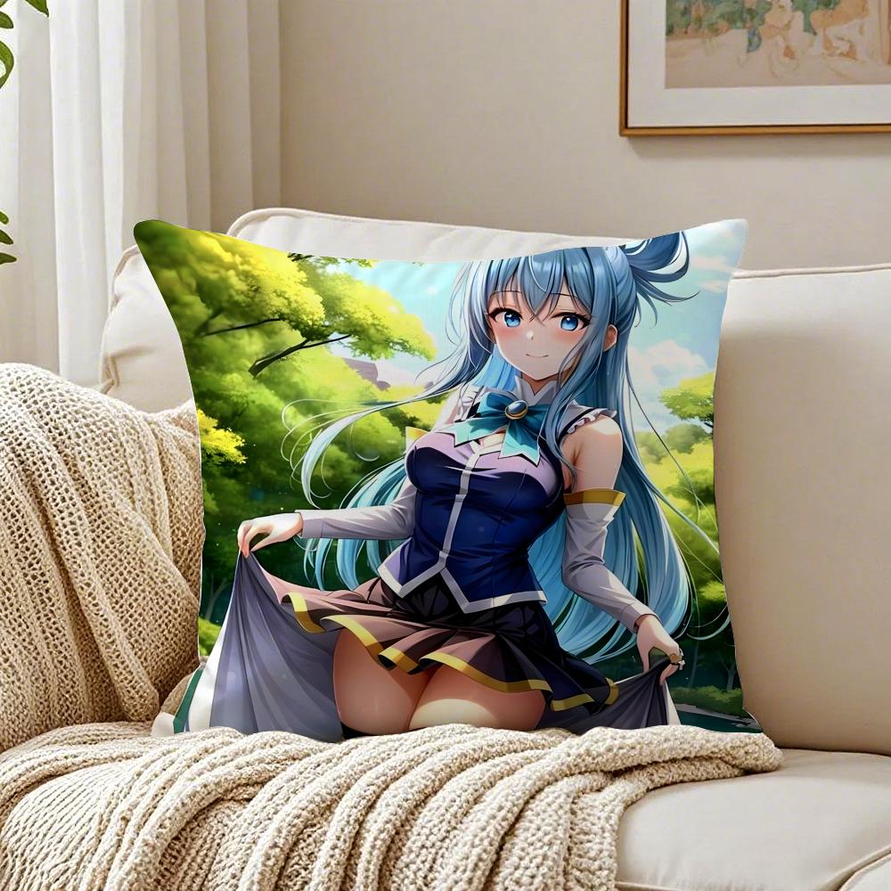 Anime ComedyFantasy KKonosuba Cushion Cover Pillowcase Antidustmite living Room Sofa Decor Cushion Room