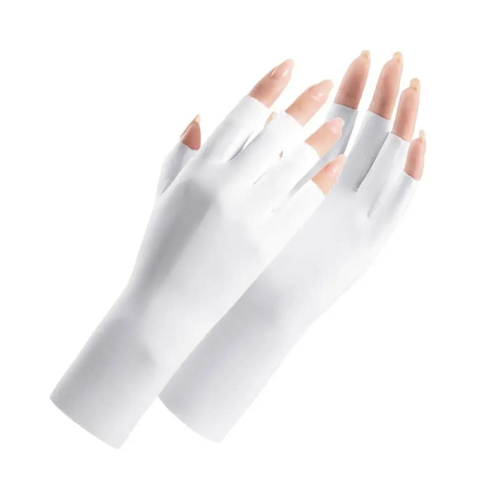 1 Pair Fingerless Gloves Summer Sunscreen Protection Multicolor Gloves Woman Driving Gloves Stretch Female Touchscreen