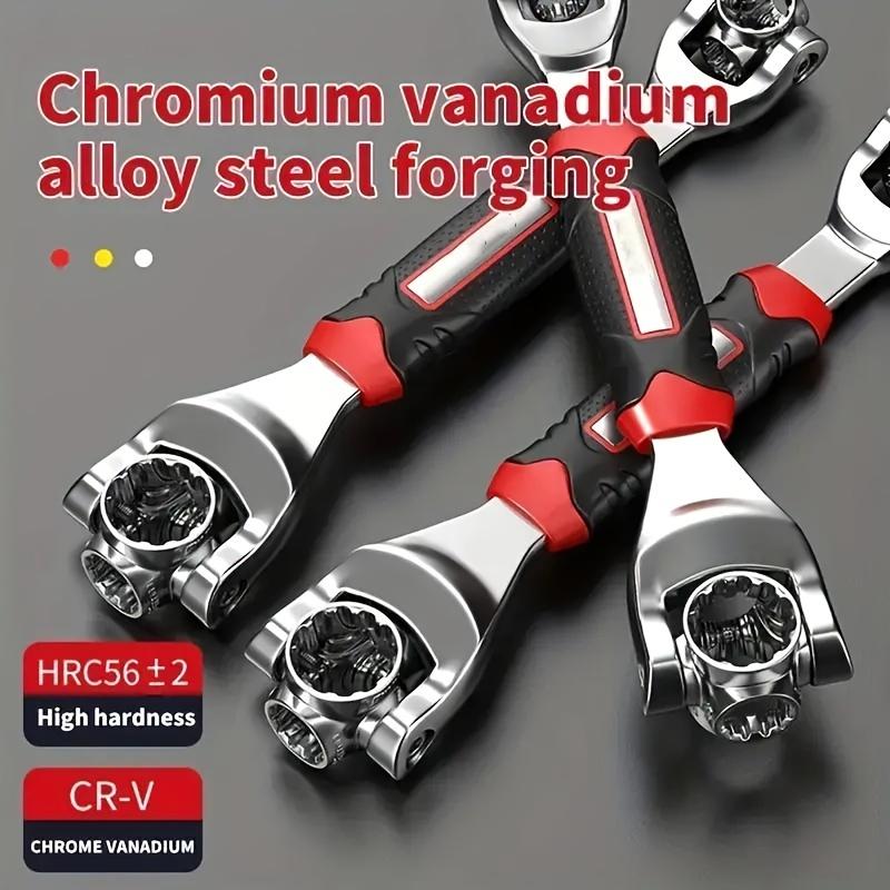 52-in-1 Multi-Tool Socket Wrench Set Non-Slip Grip Durable Metal Worked for Cars Motorbikes Home Repair Tool Kit