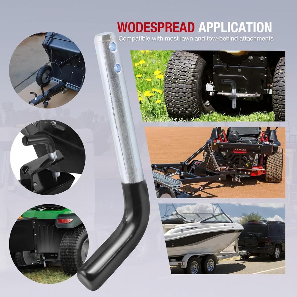 Trailer Hitch Pin, 1/2 Inch Diameter Tow Hitch Pin And Clip With Black Vinyl-Coated Grip For 1-1/4 Inch Receiver