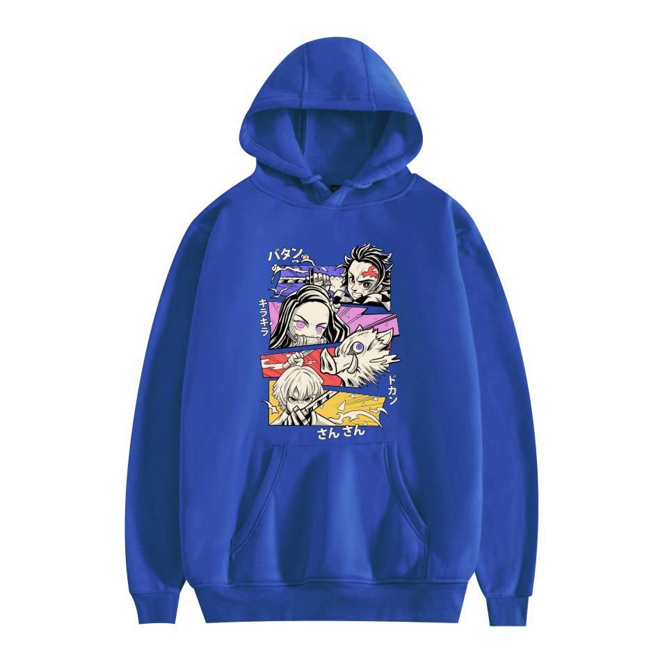 Japanese Anime Hoodie Kimetsu No Yaiba Tanjiro Kamado Kamado Nezuko Fashion Design Men's Women's Sweatshirt Autumn Winter Top