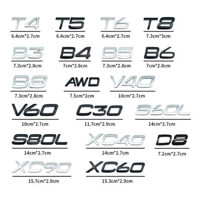 Emblemă T4 T5 T6 T8 AWD Autocolant Portbagaj Bara Față Mașină Pentru D2 D3 D4 D5 D6 D7 D8 V40 V60 XC40 XC60 XC90 C30 S60L S80L Accesorii