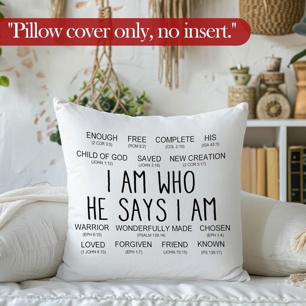 Christian Throw Pillow Covers, Christian Home Decor, Religious Bible Verse Scripture Decorative Pillowcases Cushion Cases for Home Bedroom Living