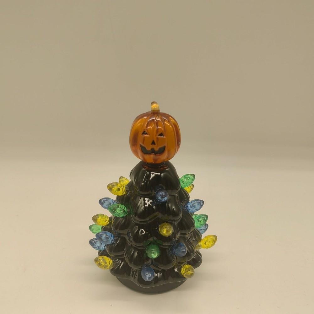 Glowing Halloween Tree Lantern Lighted Tree Halloween Lighted Tree Tabletop Decor оранжевый