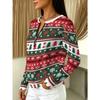Women's Half Zipper Long Sleeve T-Shirt Christmas Style Pattern Printing Casual Daily Commuter