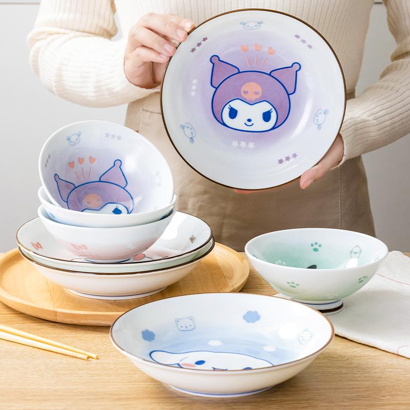 Sanrio Kuromi Pochacco 5inch Rice Bowl Heathy Ceramic Kawaii Conical Bowl Home Children's Eating Bowl Heat-resistant Tableware