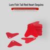 Red Heart Fish Tail Lure: Small Plastic Bait with Sequins To Enhance Fish Attraction