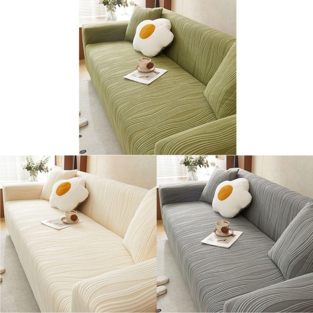 Washable All-inclusive Elastic Sofa Cover Jacquard Thicken Universal Slipcovers Removable Solid Color Sofa Cushion Four Seasons