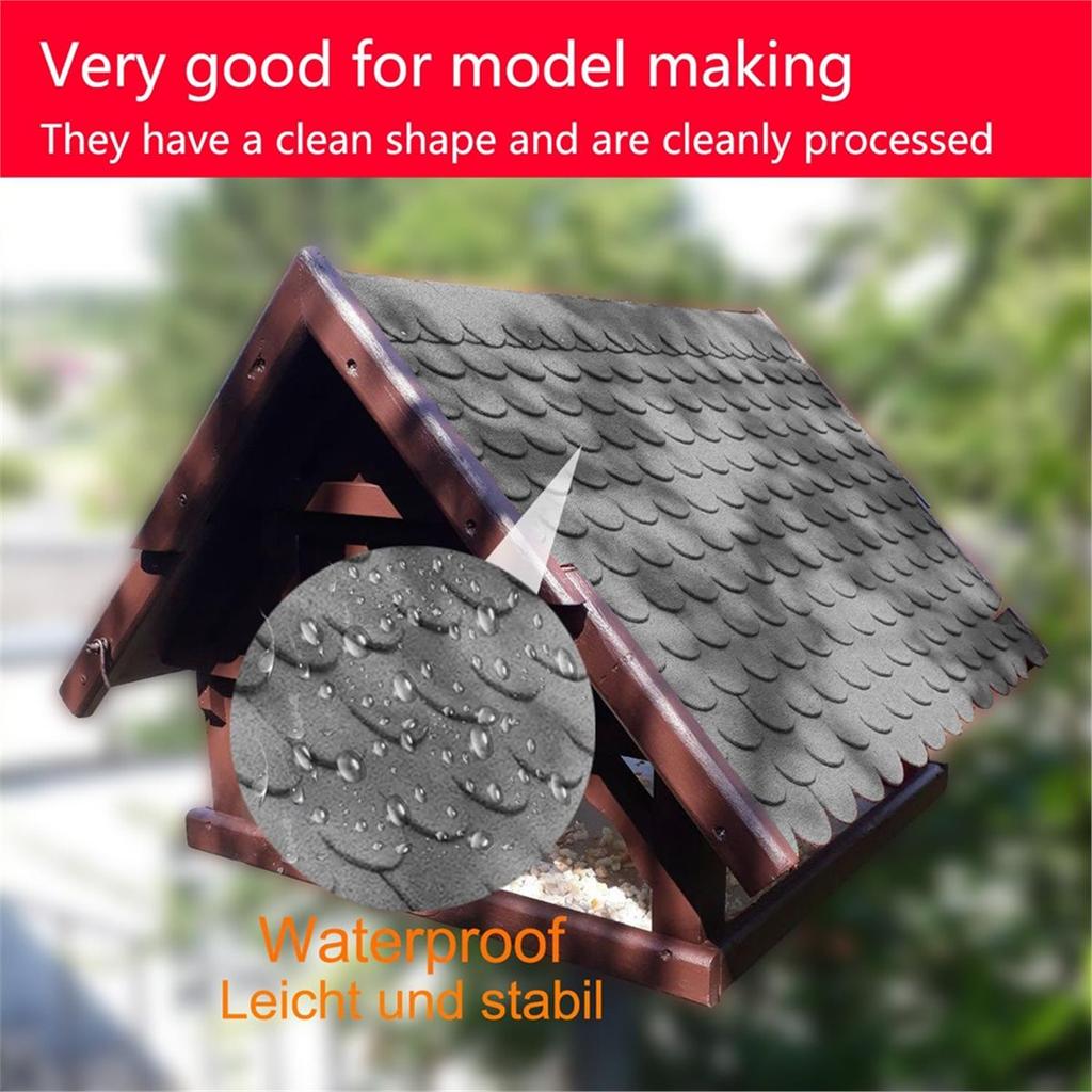 Roofing Felt Shingles Roof Felt for Bird House Roofing Felt Self-Adhesive 21 Pieces Mini Roof Shingles for Nesting Box
