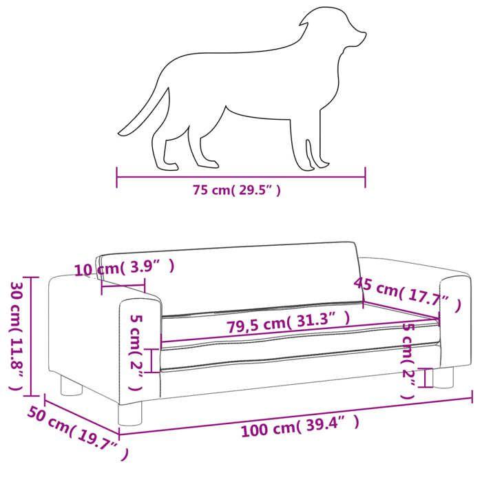 VidaXL Lit pour Chien avec Extension, Canapé pour Animaux de Compagnie avec Cadre en Bois, Panier pour Chiots Maison 172030