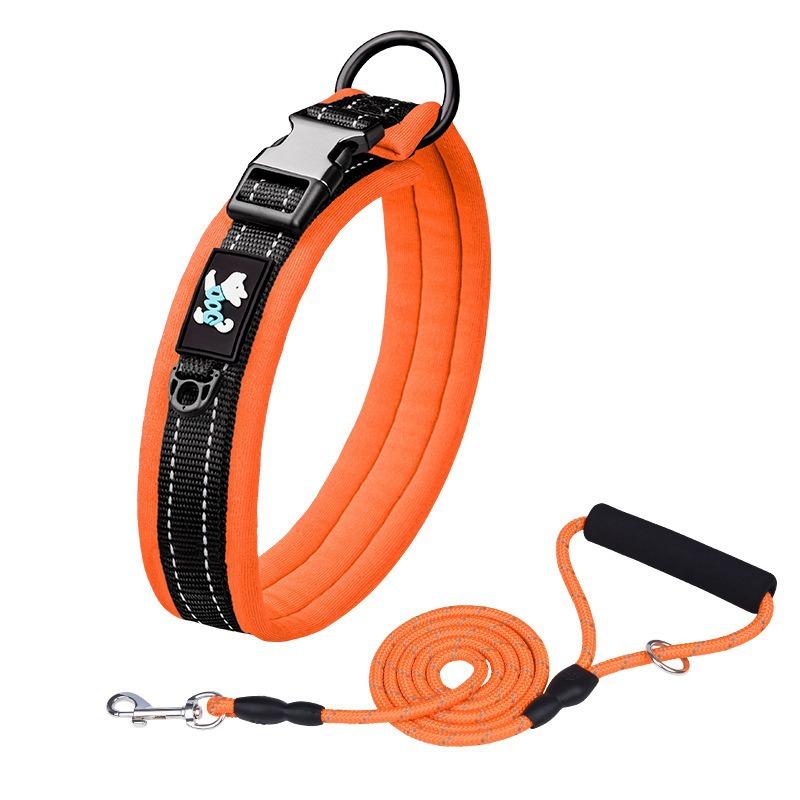 Pet Collar Adjustable Size Night Reflective Webbing Space Cotton Breathable Pet Collar