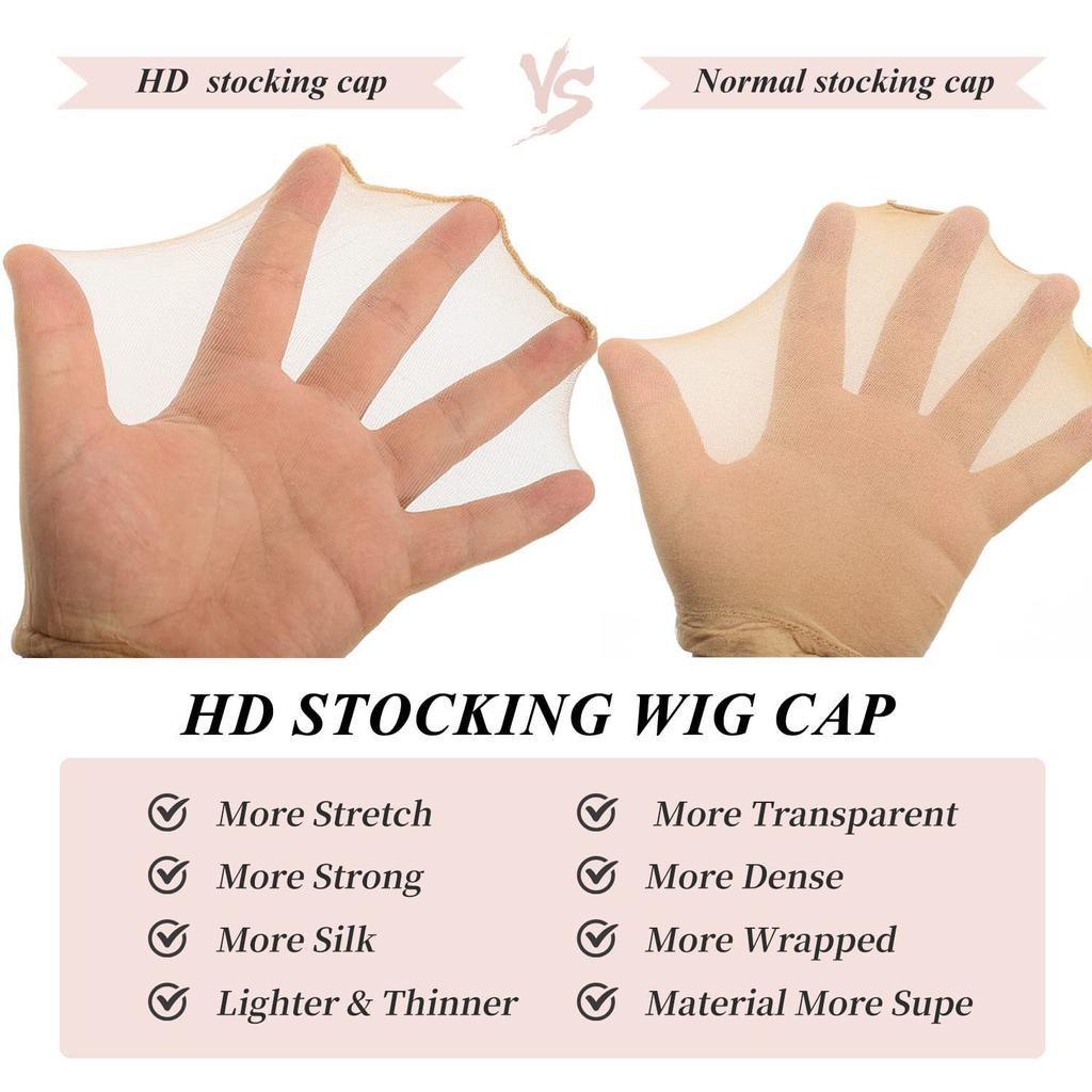 HD Wig Cap HD Transparent Lace Invisible Stretch Stockings Net Cap Wig Hair Net