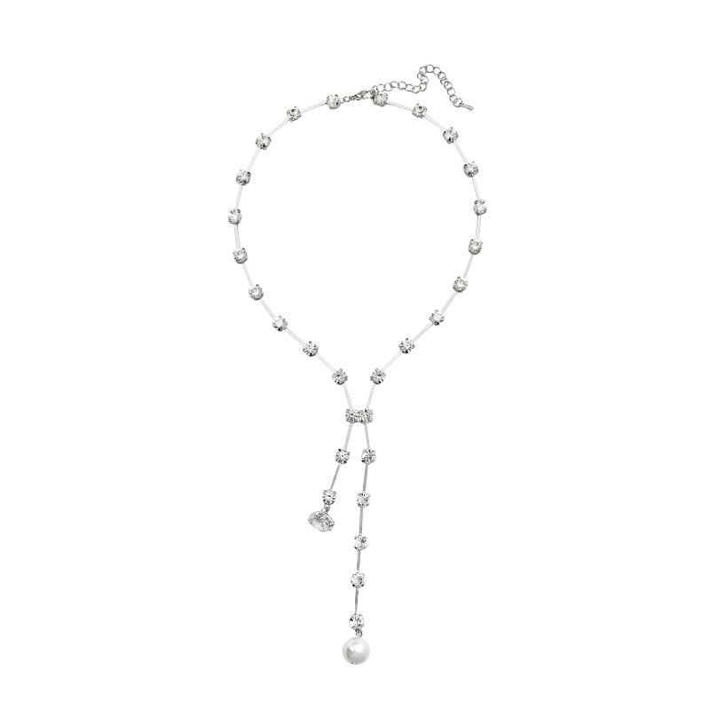 

Long Y-Shaped Rhinestone Neck Chain Exaggerated Necklace Pendant Female Tide Earth Cool Dance Collarbone Chain Crystal