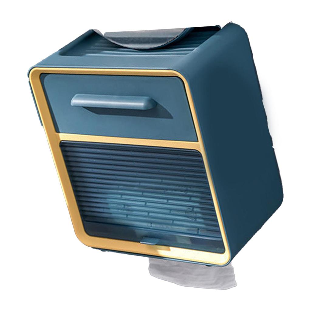 Toilettenpapier Aufbewahrungsbox Modern Schlichter Stil Doppelschichtig Stanzfrei Wandmontiert Taschentuchbox für Badezimmer