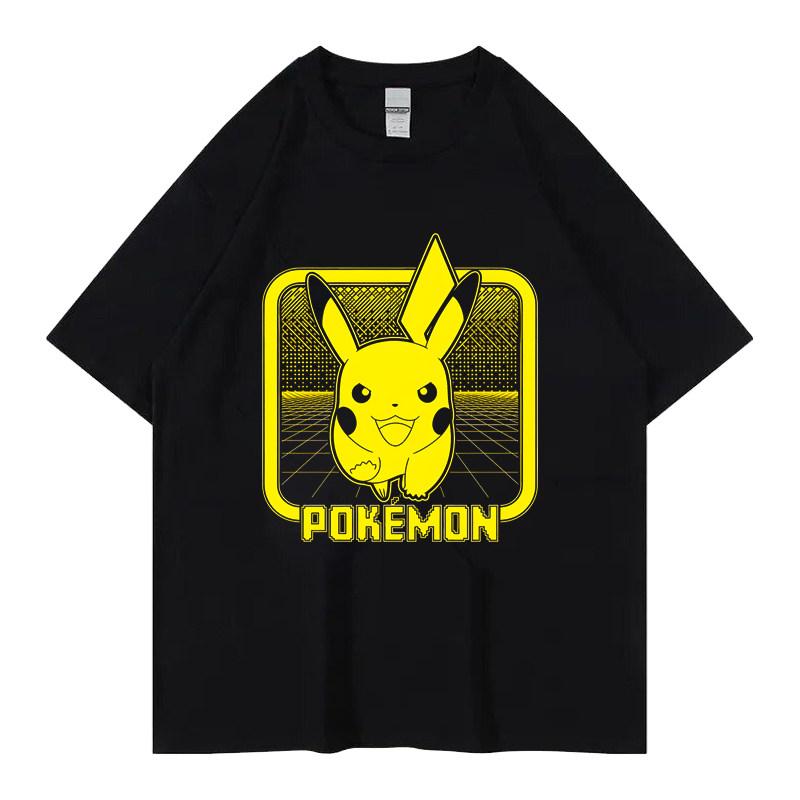 Pok É Mon Pikachu Little Fire Dragon Johnny Turtle Pok É Mon Printed Short Sleeved Mens Tshirt Childrens Parent Child Wear