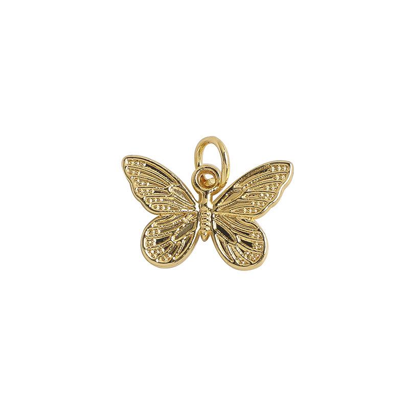 14K Gold Filled Engraved Butterfly Pendant with Crystal Beaded Necklace for DIY Jewelry Crafting.