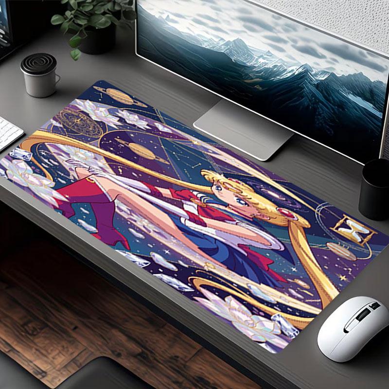 Sailor Moon Aufdruck Mauspads, für Tastaturpad Laptop PC Matte für Büro Heimgebrauch, Schreibtischdekoration, Perfektes Geburtstagsgeschenk für Gamer