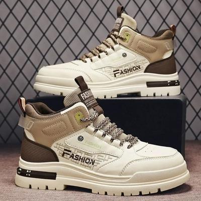 Zapatillas de Hombre de Caña Alta Moda Casual Zapatos Masculinos Primavera Otoño Transpirables Cómodas Plataforma Zapatos para Caminar Antideslizantes Zapatos de Hombre