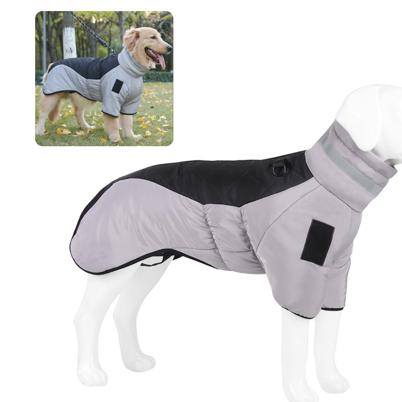 Autumn Winter Large Dog WarmClothes Waterproof Big Dog Jacket Vest With High Collar Pet Dog Coat Clothing For French Bulldog